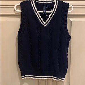 Janie and Jack navy cable knit sweater vest
